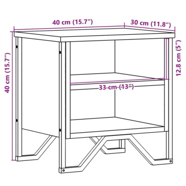 vidaXL Κομοδίνο Μαύρο 40x30x40cm από Επεξεργασμένο Ξύλο 1 τεμ.