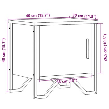 vidaXL Κομοδίνο Μαύρο 40x30x40cm από Επεξεργασμένο Ξύλο 1 τεμ.