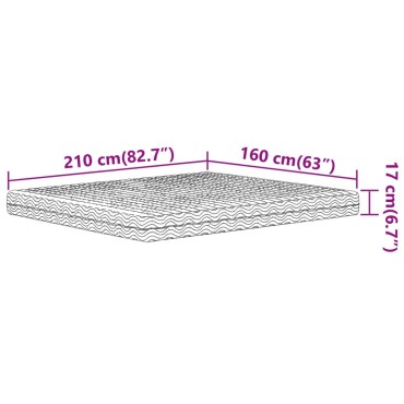 vidaXL Στρώμα Αφρού Σκληρότητα H2 H3 Λευκό 160x210cm 1 τεμ. - Διπλό