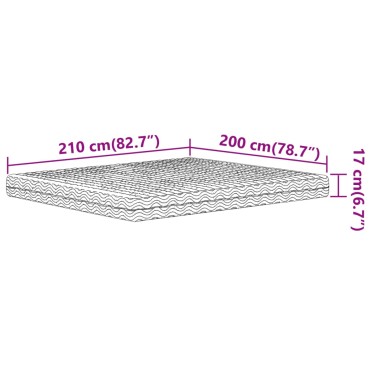 vidaXL Στρώμα Αφρού Σκληρότητα H2 H3 Λευκό 200x210cm 1 τεμ. - Διπλό