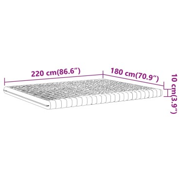 vidaXL Στρώμα Αφρού 7 Ζωνών Σκληρότητα 20 ILD Λευκό 180x220cm 1 τεμ. - Διπλό