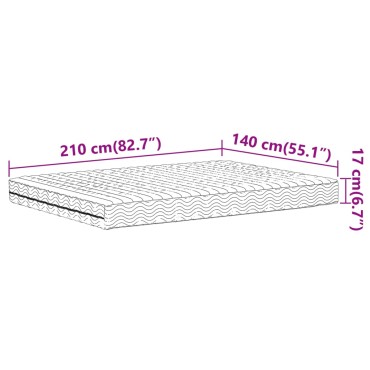 vidaXL Στρώμα Αφρού Σκληρότητα H2 H3 Λευκό 140x210cm 1 τεμ. - Διπλό