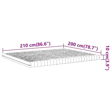 vidaXL Στρώμα Αφρού 7 Ζωνών Σκληρότητα 20 ILD Λευκό 200x210cm 1 τεμ. - Διπλό