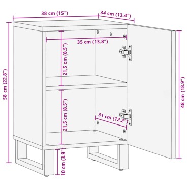 vidaXL Ντουλάπι Μπάνιου 38x34x58cm από Μασίφ Ξύλο Ακακίας