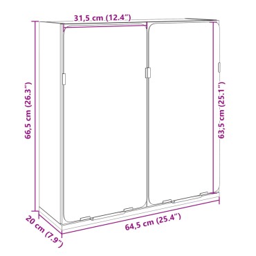 vidaXL Καθρέφτης Μπάνιου Sonoma Δρυς 64,5x20x66,5cm Επεξ. Ξύλο 1 τεμ.