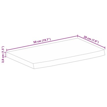 vidaXL Επιφάνεια Τραπεζιού 50x20x3,8cm Live Edge Μασίφ Ξύλο Μάνγκο 1 τεμ.