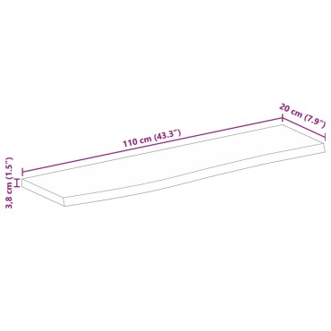 vidaXL Επιφάνεια Τραπεζιού 110x20x3,8cm Live Edge Μασίφ Ξύλο Μάνγκο 1 τεμ.