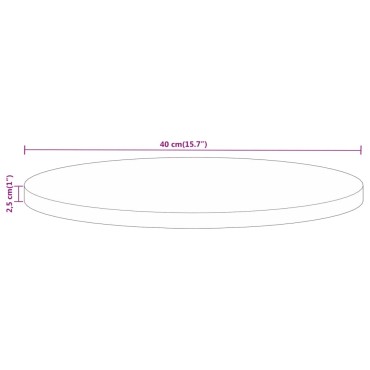 vidaXL Επιφάνεια Τραπεζιού Στρογγυλή 40x2,5cm Μασίφ Ανακυκλωμένο Ξύλο 1 τεμ.