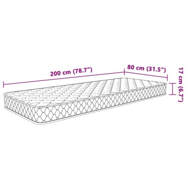 vidaXL Στρώμα με Αφρό Μνήμης Λευκό 80x200x17cm 1 τεμ. - Μονό