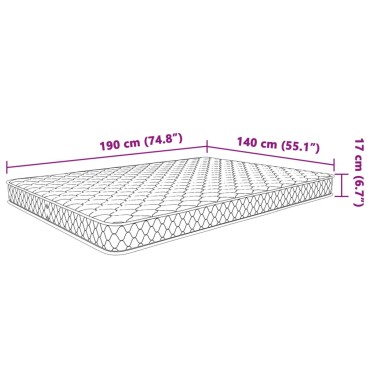 vidaXL Στρώμα με Αφρό Μνήμης Λευκό 140x190x17cm 1 τεμ. - Μονό