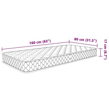 vidaXL Στρώμα με Αφρό Μνήμης Λευκό 80x160x17cm 1 τεμ. - Μονό