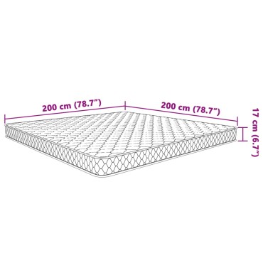 vidaXL Στρώμα με Αφρό Μνήμης Λευκό 200x200x17cm 1 τεμ. - Διπλό