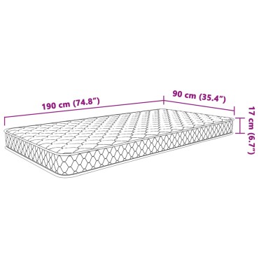 vidaXL Στρώμα με Αφρό Μνήμης Λευκό 90x190x17cm 1 τεμ. - Μονό