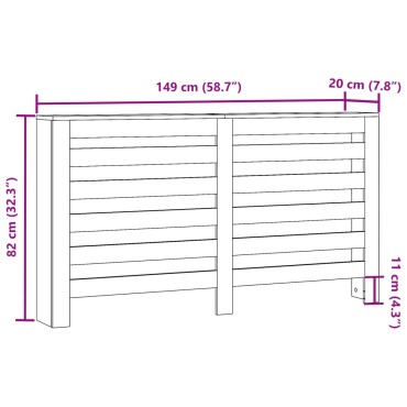 vidaXL Κάλυμμα Καλοριφέρ Όψη Παλαιού Ξύλου 149x20x82 εκ. Επεξ. Ξύλο