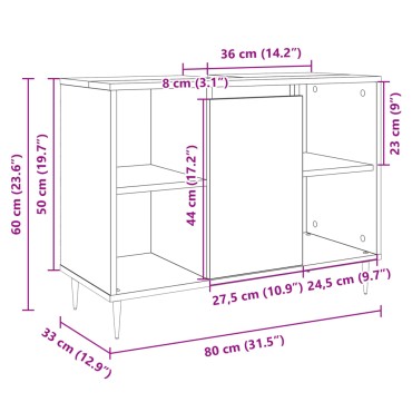 vidaXL Ντουλάπι Μπάνιου Sonoma Δρυς 80x33x60cm από Επεξεργ. Ξύλο