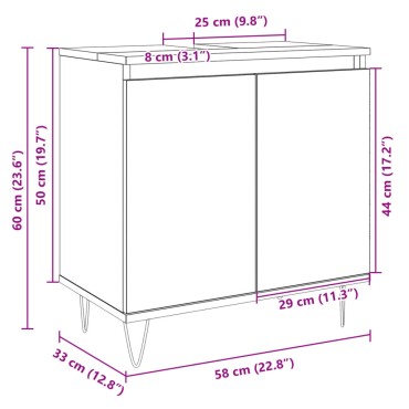 vidaXL Ντουλάπι Μπάνιου Sonoma Δρυς 58x33x60cm από Επεξεργ. Ξύλο