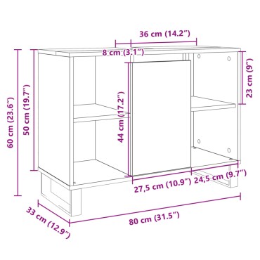 vidaXL Ντουλάπι Μπάνιου Sonoma Δρυς 80x33x60cm από Επεξεργ. Ξύλο