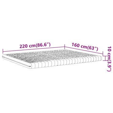 vidaXL Στρώμα Αφρού 7 Ζωνών Σκληρότητα 20 ILD Λευκό 160x220cm 1 τεμ. - Διπλό