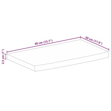 vidaXL Επιφάνεια Τραπεζιού 40x30x2,5cm Live Edge Μασίφ Ξύλο Μάνγκο 1 τεμ.