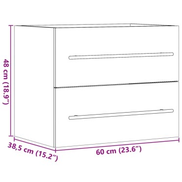 vidaXL Ντουλάπι Νιπτήρα Sonoma Δρυς 60x38,5x48cm από Επεξ. Ξύλο 1 τεμ.