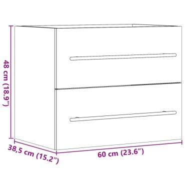 vidaXL Ντουλάπι Νιπτήρα Γκρι Σκυροδέμ. 60x38,5x48cm Επεξ. Ξύλο 1 τεμ.