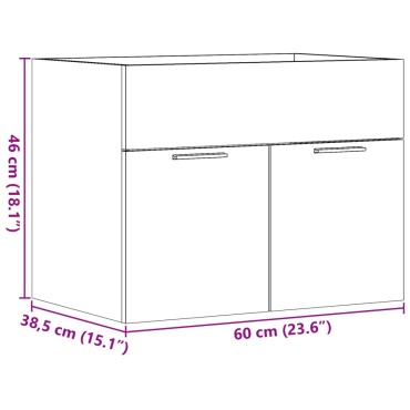 vidaXL Ντουλάπι Νιπτήρα Sonoma Δρυς 60x38,5x46cm από Επεξ. Ξύλο 1 τεμ.