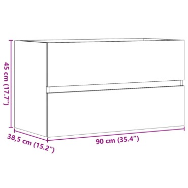 vidaXL Ντουλάπι Νιπτήρα Αρτισιανή Δρυς 90x38,5x45cm Επεξεργασμένο Ξύλο 1 τεμ.