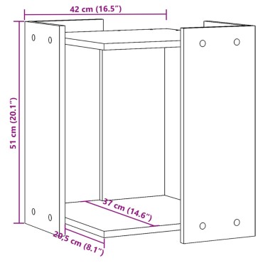 vidaXL Τουαλέτα Γάτας Περίφραξη Γκρι Sonoma 42x42x51εκ Επεξεργασμ Ξύλο