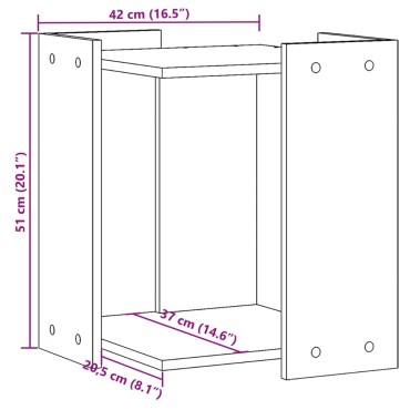 vidaXL Τουαλέτα Γάτας Περίφραξη Sonoma Δρυς 42x42x51εκ Επεξεργασμ Ξύλο