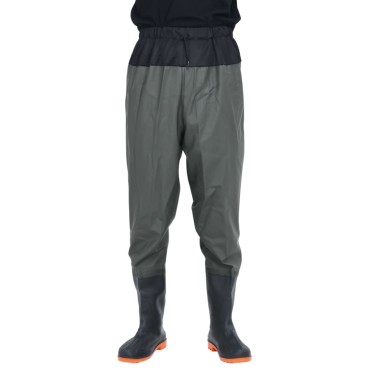 vidaXL Waist Waders με μπότες σκούρο πράσινο μέγεθος 45