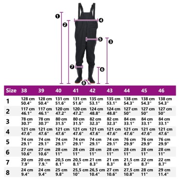 vidaXL Κολυμβητικές βάτες στήθους μπότες Μαύρο μέγεθος 43