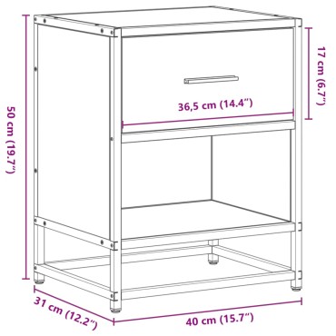 vidaXL Κομοδίνα 2 τεμ. Καπνιστή Δρυς 40x31x50cm Επεξεργασμένο Ξύλο