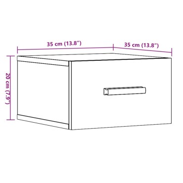 vidaXL Κομοδίνο Επιτοίχιο Όψη Παλαιού Ξύλου 35x35x20cm 1 τεμ.