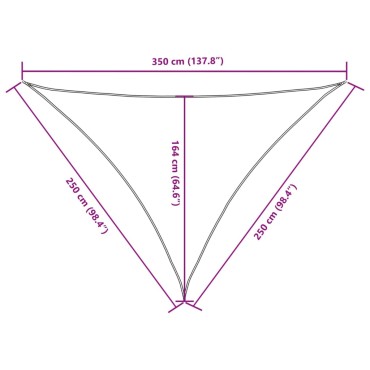 vidaXL Πανί Σκίασης Τρίγωνο Ανθρακκί 2,5x2,5x3,5 μ. από Ύφασμα Oxford