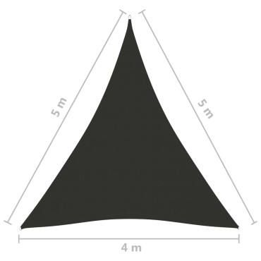 vidaXL Πανί Σκίασης Τρίγωνο Ανθρακί 4 x 5 x 5 μ. από Ύφασμα Oxford