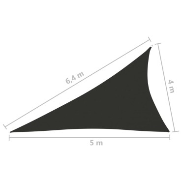 vidaXL Πανί Σκίασης Τρίγωνο Ανθρακί 4 x 5 x 6,4 μ. από Ύφασμα Oxford