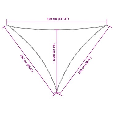 vidaXL Πανί Σκίασης Τρίγωνο Μπεζ 2,5 x 2,5 x 3,5 μ. από Ύφασμα Oxford