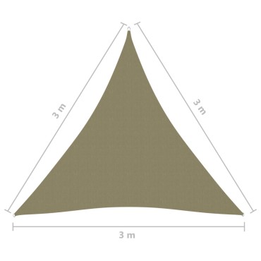 vidaXL Πανί Σκίασης Τρίγωνο Μπεζ 3 x 3 x 3 μ. από Ύφασμα Oxford