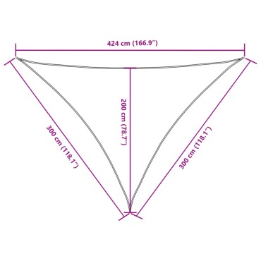 vidaXL Πανί Σκίασης Τρίγωνο Μπεζ 3 x 3 x 4,24 μ. από Ύφασμα Oxford