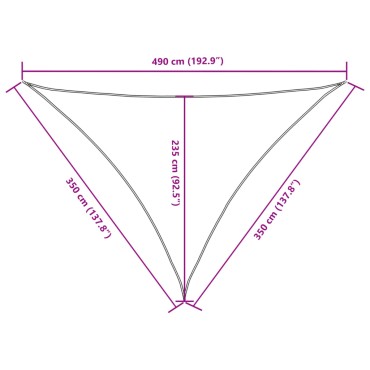 vidaXL Πανί Σκίασης Τρίγωνο Μπεζ 3,5 x 3,5 x 4,9 μ. από Ύφασμα Oxford