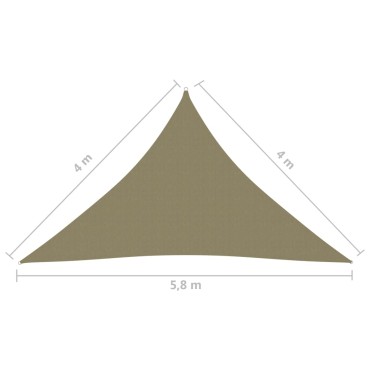 vidaXL Πανί Σκίασης Τρίγωνο Μπεζ 4 x 4 x 5,8 μ. από Ύφασμα Oxford