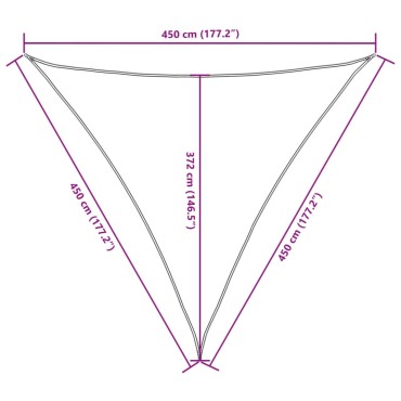 vidaXL Πανί Σκίασης Τρίγωνο Μπεζ 4,5 x 4,5 x 4,5 μ. από Ύφασμα Oxford