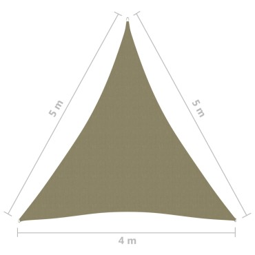 vidaXL Πανί Σκίασης Τρίγωνο Μπεζ 4 x 5 x 5 μ. από Ύφασμα Oxford