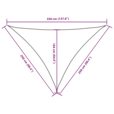 vidaXL Πανί Σκίασης Τρίγωνο Κρεμ 2,5 x 2,5 x 3,5 μ. από Ύφασμα Oxford