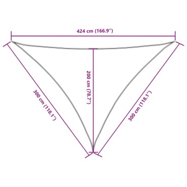 vidaXL Πανί Σκίασης Τρίγωνο Κρεμ 3 x 3 x 4,24 μ. από Ύφασμα Oxford