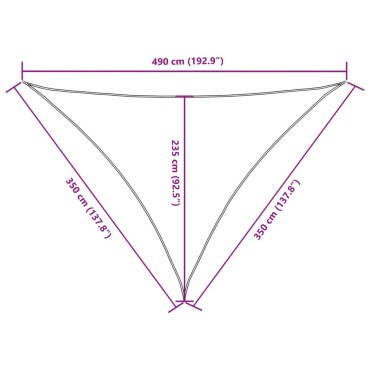 vidaXL Πανί Σκίασης Τρίγωνο Κρεμ 3,5 x 3,5 x 4,9 μ. από Ύφασμα Oxford