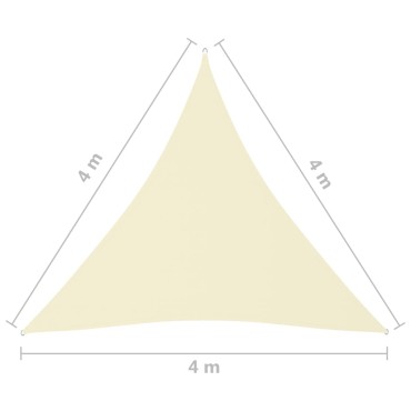 vidaXL Πανί Σκίασης Τρίγωνο Κρεμ 4 x 4 x 4 μ. από Ύφασμα Oxford