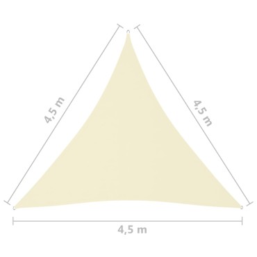 vidaXL Πανί Σκίασης Τρίγωνο Κρεμ 4,5 x 4,5 x 4,5 μ. από Ύφασμα Oxford
