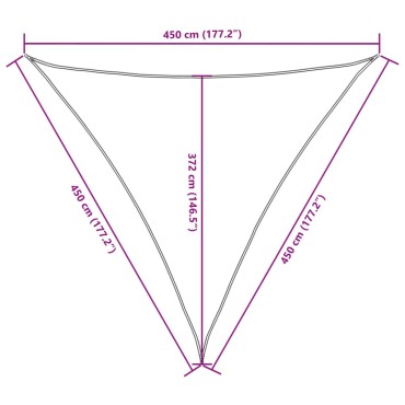 vidaXL Πανί Σκίασης Τρίγωνο Κρεμ 4,5 x 4,5 x 4,5 μ. από Ύφασμα Oxford