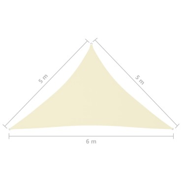 vidaXL Πανί Σκίασης Τρίγωνο Κρεμ 5 x 5 x 6 μ. από Ύφασμα Oxford